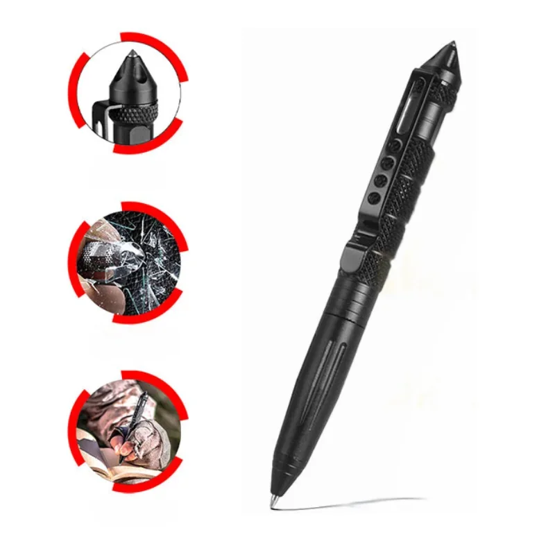 Pen Tactical Glass - Multifunktionaler Taktischer Stift Selbstverteidigung Notfall-Überlebenswerkzeug Rutschfester