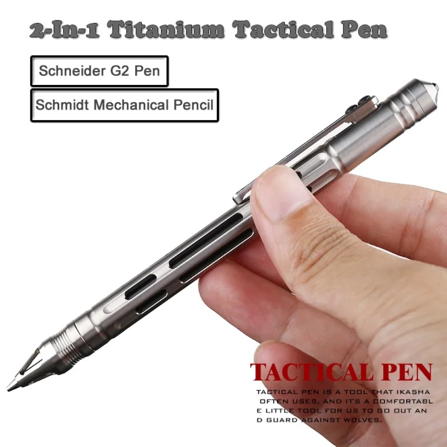 Pen Tactical Glass - Titan 2-in-1 Taktischer Stift: Gel-Tintenstift mit
