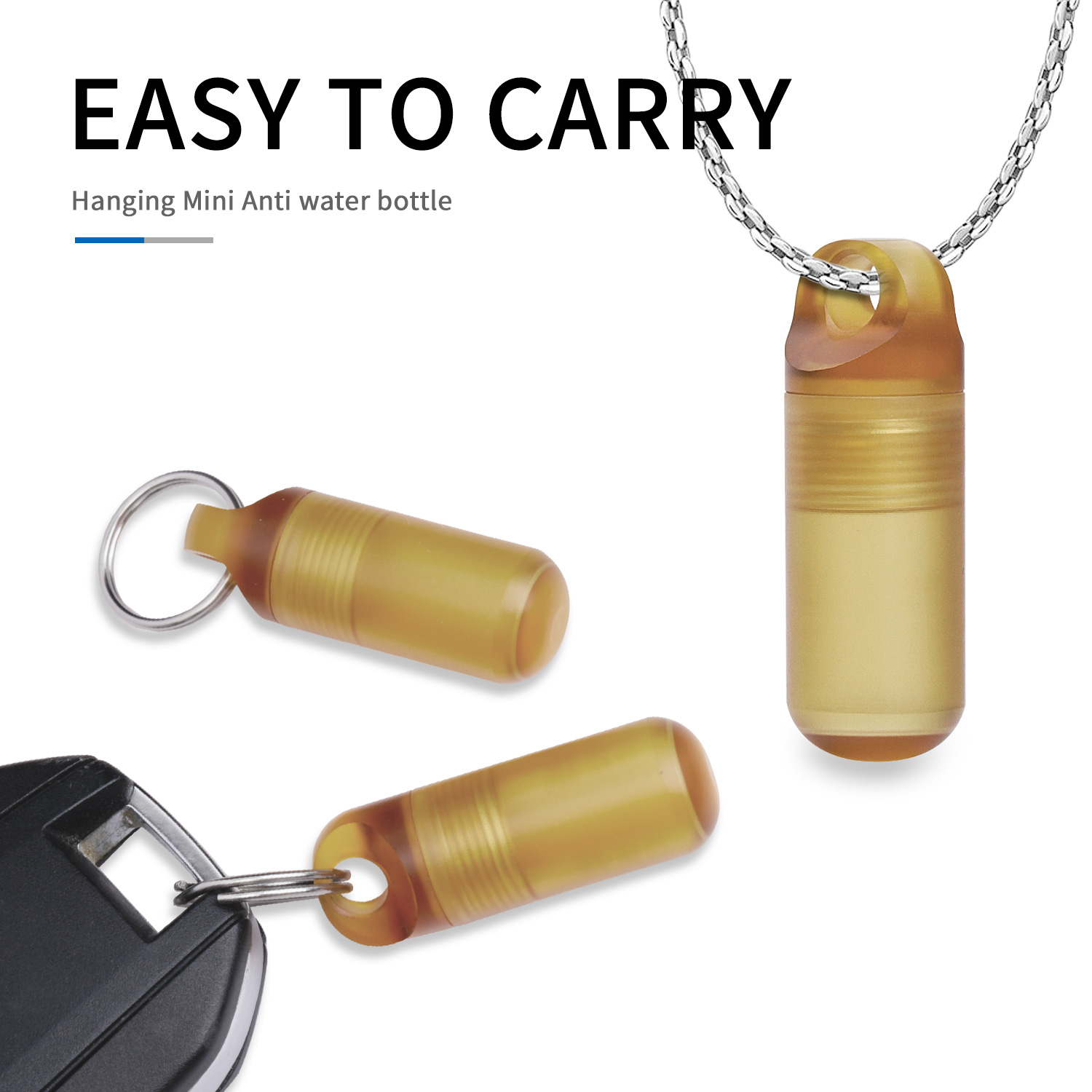 Edc Pill Carry - Tragbare Mini-Pillendose, wasserdichte Flasche, PEI, versiegelte