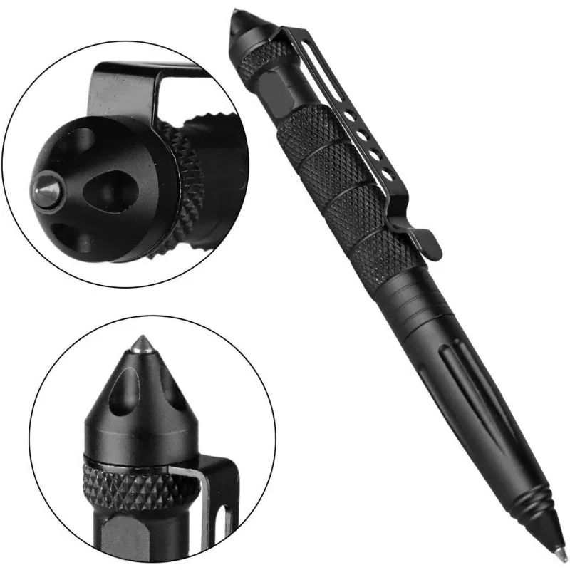 Pen Tactical Glass - Militärischer taktischer Stift, multifunktional, Aluminiumlegierung, Outdoor,