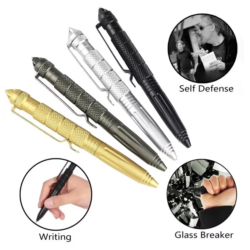 Pen Tactical Glass - Militärischer taktischer Stift aus Aluminiumlegierung, Outdoor-Camping,