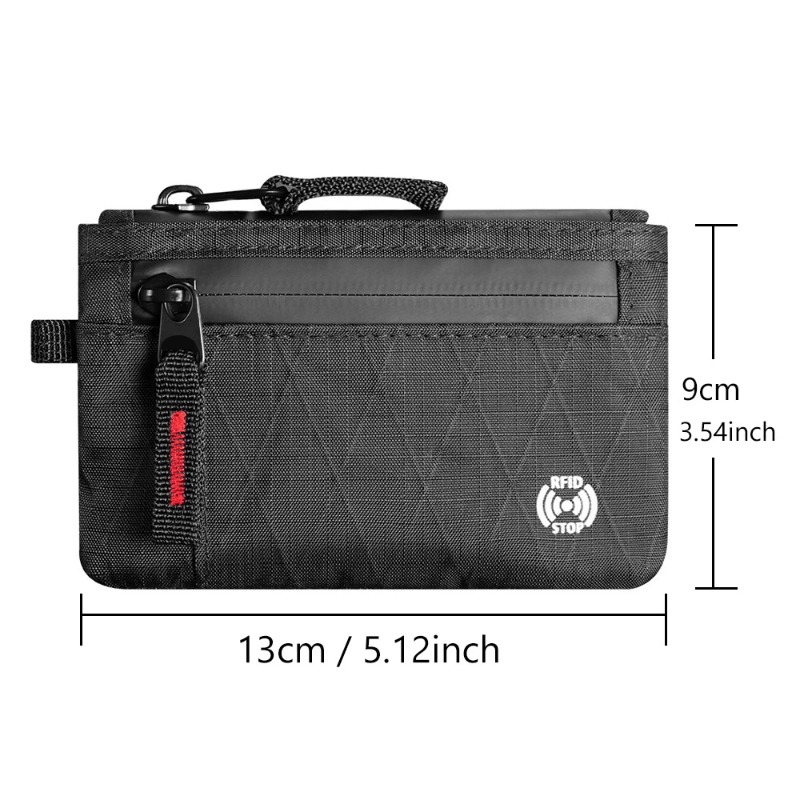 Edc Carry Card - Ultradünne RFID-Diebstahlschutz-EDC-Geldbörse, Mehrfach-Fächer Reißverschluss-Münzbeutel Unisex Tragbares