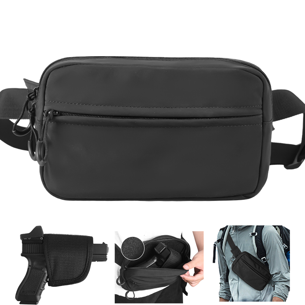 Edc Concealed Carry Fanny Pack - Taktische Umhängetasche, Pistolen-Hüfttasche, verdecktes Pistolenträger-Holster, EDC-Gürteltasche