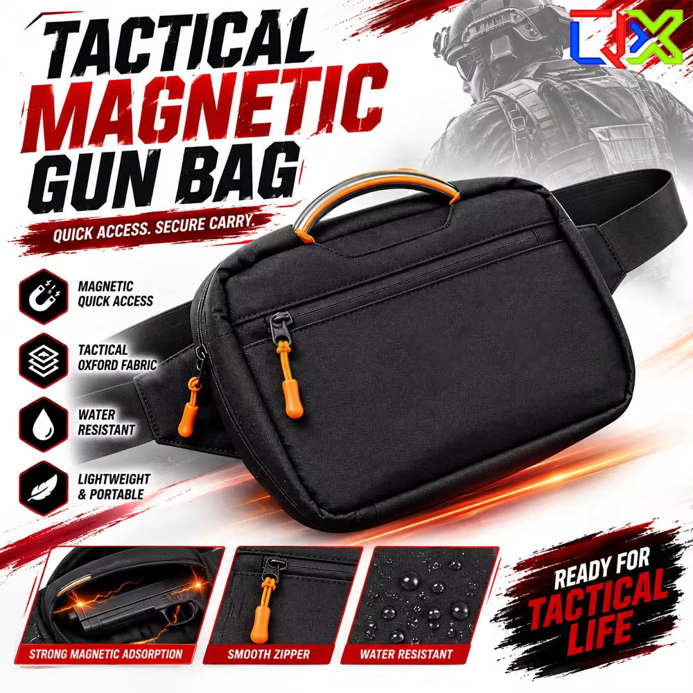 Edc Carry Bag For Men - Taktische Magnetische Hüfttasche Schnellverschluss Oxford-Brusttasche Herren